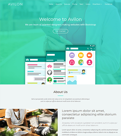 Avilon Bootstrap Landing Page Template