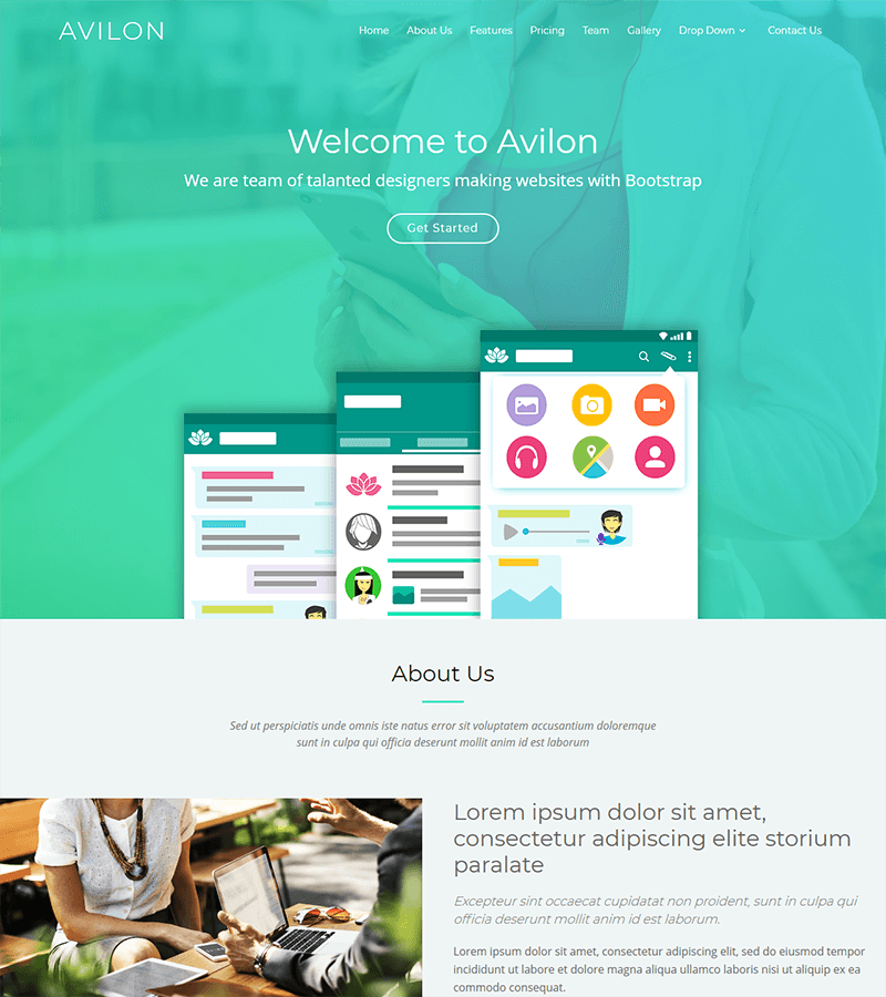 Avilon Bootstrap Landing Page Template