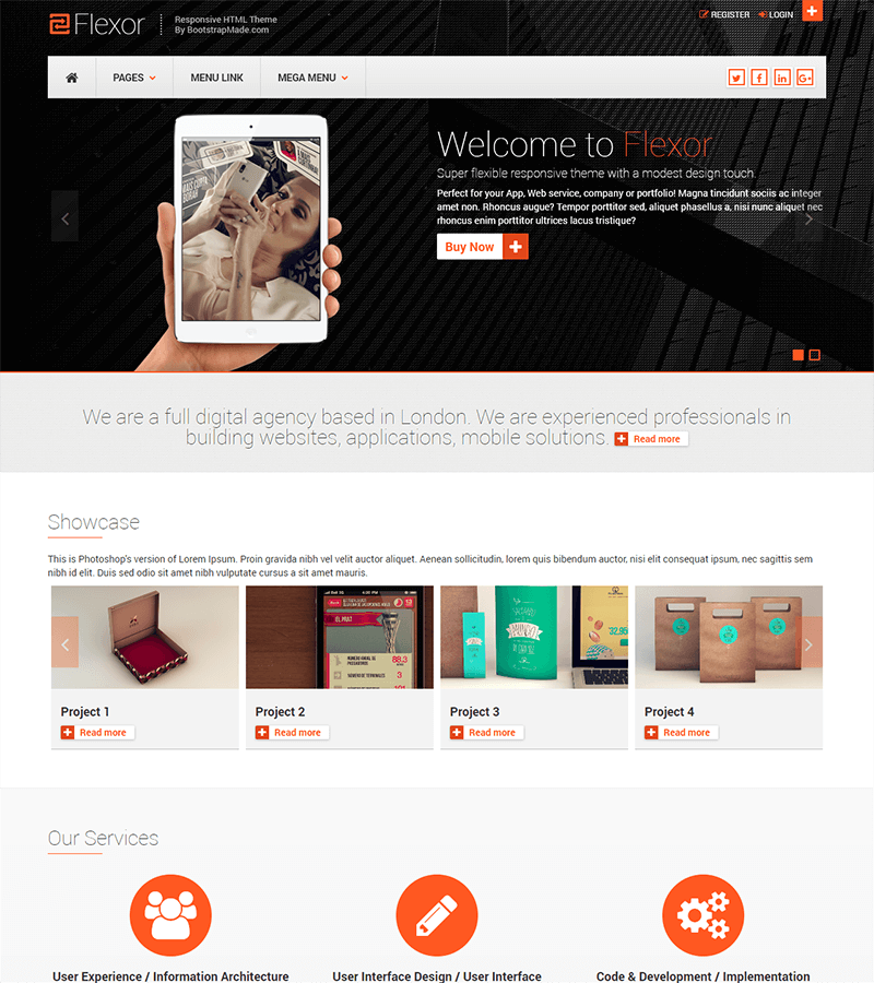 Flexor – Free Multipurpose Bootstrap Template
