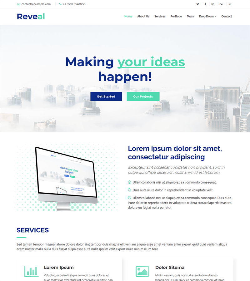 Reveal Bootstrap Theme