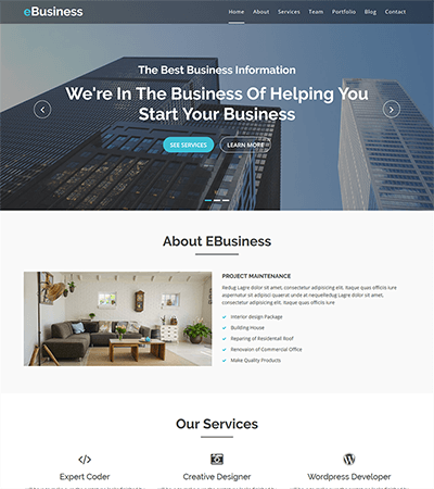 eBusiness Bootstrap Corporate Template