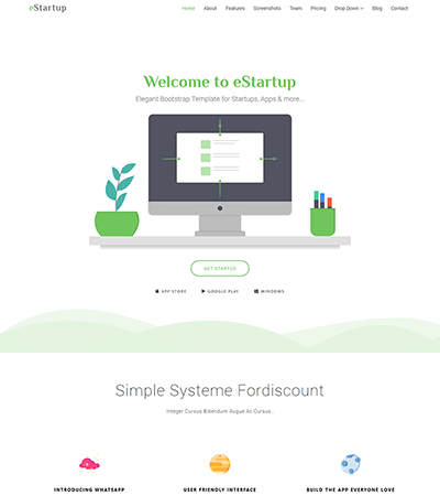 eStartup – Bootstrap Landing Page Template