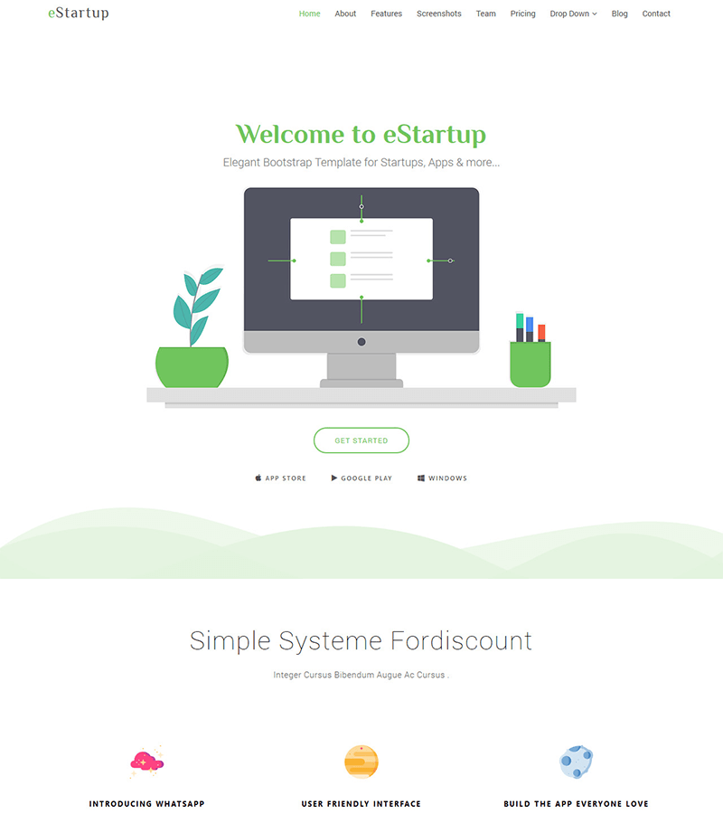 eStartup – Bootstrap Landing Page Template